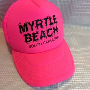 Neon Pink Myrtle Beach Snapback Trucker Hat